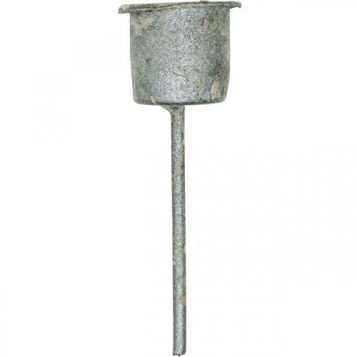 Product Candle holder for sticking Shabby Chic Grey Ø3cm H8.5cm 8 pcs