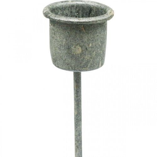 Floristik24 Candle holder for sticking Shabby Chic Grey Ø3cm H8.5cm 8 pcs