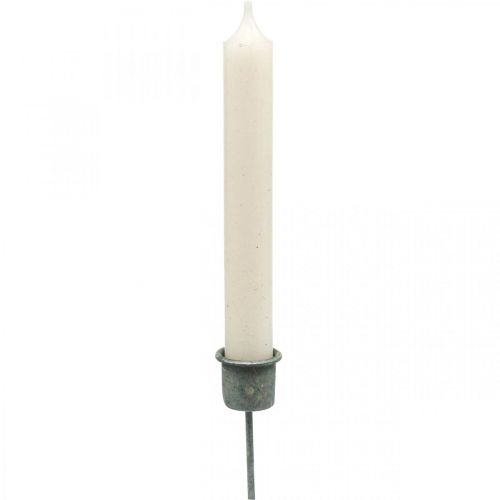 Product Candle holder for sticking Shabby Chic Grey Ø3cm H8.5cm 8 pcs