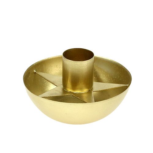 Floristik24 Candle holder for taper candles gold Ø8cm H5cm