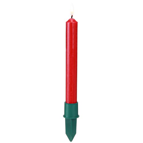 Floristik24 Candle holder for taper candles green plastic Ø2.2cm 5 pcs