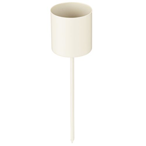 Candle holder for thick taper candles, metal, beige, 3.8 x 14 cm, 4 pieces