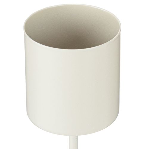 Floristik24 Candle holder for thick taper candles, metal, beige, 3.8 x 14 cm, 4 pieces