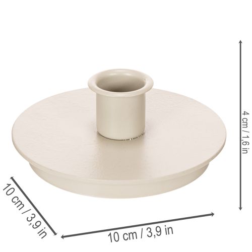 Round Cream Candle Holders for Taper Candles 10cm Set of 2  

```html
<h2>Round Cream Candle Holders for Taper Candles</h2>

<p>
This set of two round candle holders is designed to hold taper candles with a diameter of up to 21mm. Made from sturdy metal a | Floristik24.co.uk