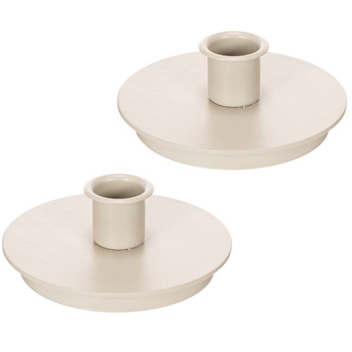 Round Cream Candle Holders for Taper Candles 10cm Set of 2  

```html
<h2>Round Cream Candle Holders for Taper Candles</h2>

<p>
This set of two round candle holders is designed to hold taper candles with a diameter of up to 21mm. Made from sturdy metal a | Floristik24.co.uk