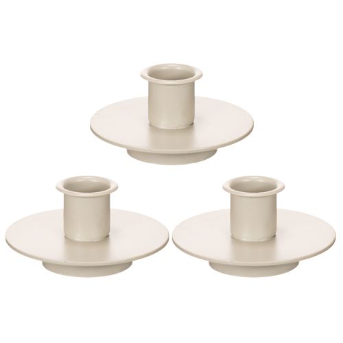Metal Candle Holder in Matte Beige for Taper Candles 8cm Set of 3

```html
<h2>Metal Candle Holder Set in Matte Beige</h2>

<p>
This set of three candle holders is made from sturdy metal with a smooth matte beige finish, designed specifically for taper ca | Floristik24.co.uk