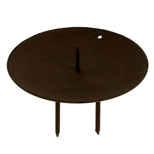 Floristik24 Candle holder in brown Ø9cm 4pcs