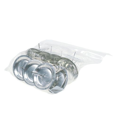 Product Candle holder with spike silver Ø8cm 16 pcs