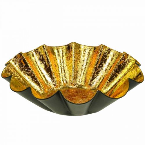 Tea light holder Christmas decoration baking pan black gold Ø12cm