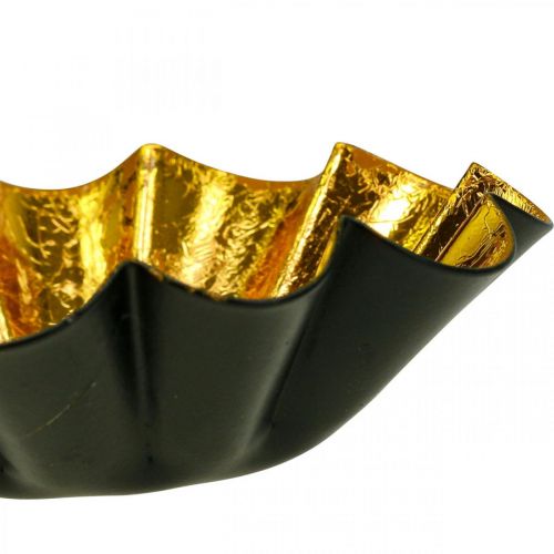 Product Tea light holder Christmas decoration baking pan black gold Ø10cm