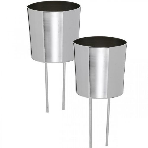 Floristik24 Candle holder for sticking silver tealight holder Ø5cm 4 pcs