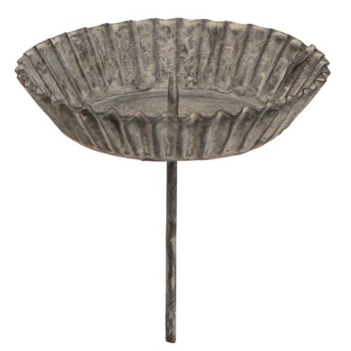 Product Candle holder for pillar candles grey Ø9.5cm 4pcs