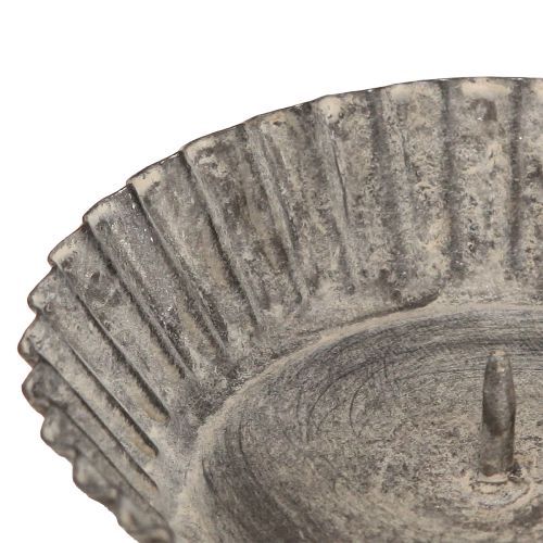Product Candle holder for pillar candles grey Ø9.5cm 4pcs