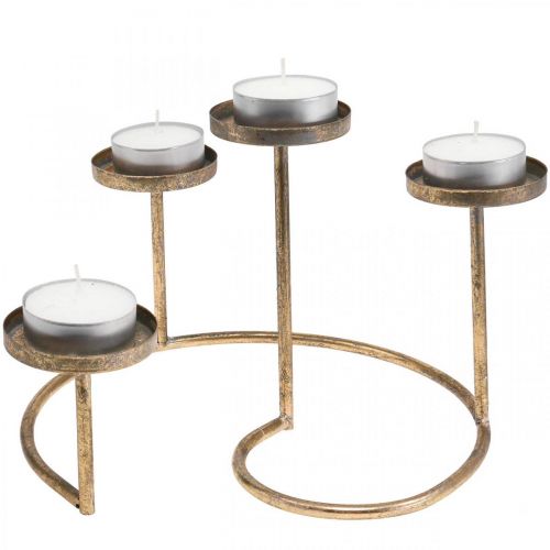 Product Candleholder Golden tea light holder Vintage 4-flame Ø28cm