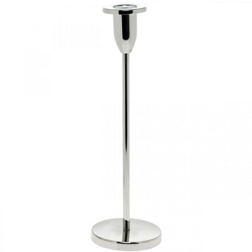 Product Candlestick silver metal decoration candlestick modern H26cm