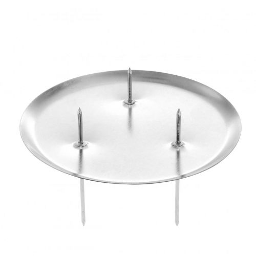 Candle holder for Advent wreath, Christmas, candle decoration to stick silver Ø10cm 4pcs