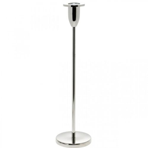 Product Candlestick silver metal decoration candlestick for stick candles H31cm