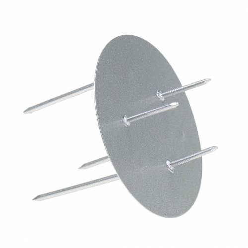 Floristik24 Candlestick for sticking silver Ø6.5cm 12pcs