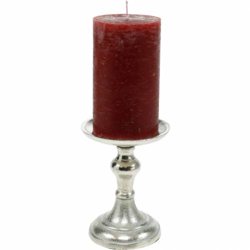 Floristik24 Metal candlesticks for pillar candles, candle holders, silver candlesticks