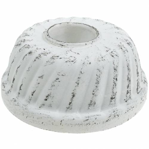 Floristik24 Candle holder Gugelhupf baking mold Shabby Chic white Ø7.2cm H3cm