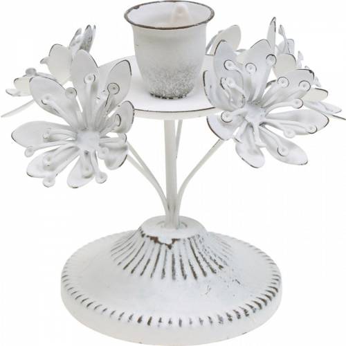 Floristik24 Candle decoration, spring, candle holder with flowers, metal decoration for the wedding