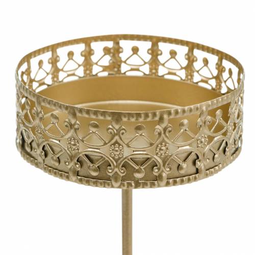 Floristik24 Filigree candle holder for plugging golden Ø6.4cm H12.5cm 4pcs antique look