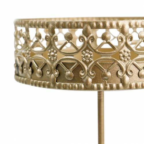 Floristik24 Floral Candle Holders for Sticking Golden Ø7.4cm H12.5cm 4 pcs Antique Look