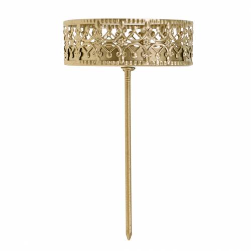 Product Floral Candle Holders for Sticking Golden Ø7.4cm H12.5cm 4 pcs Antique Look