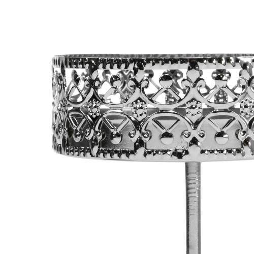 Floristik24 Filigree candle holder for sticking silver Ø6.4cm H12.5cm 4 pcs antique look