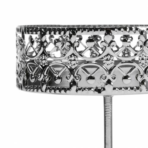 Floristik24 Floral Candle Holders Silver Ø7.4cm H12.5cm Antique Look 4 pcs