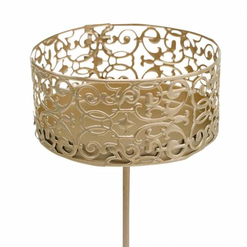 Floral candle holders for sticking Golden Ø8.8cm H13.7cm 4 pcs Antique look