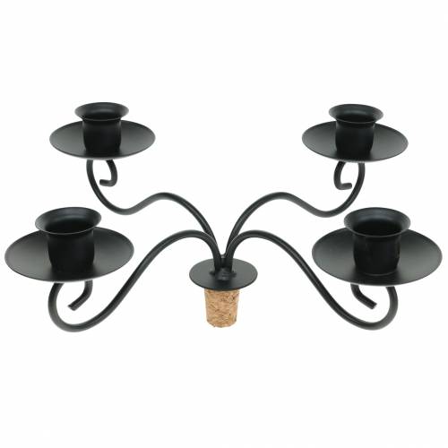 Floristik24 Candle holder for bottle four-armed black Ø28cm