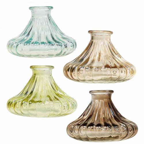 Floristik24 Candlestick Glass Candlestick Glass Ø10.5cm H7cm 4pcs