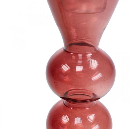 Product Candlestick glass candlestick pink/rose Ø5-6cm H19cm 2pcs