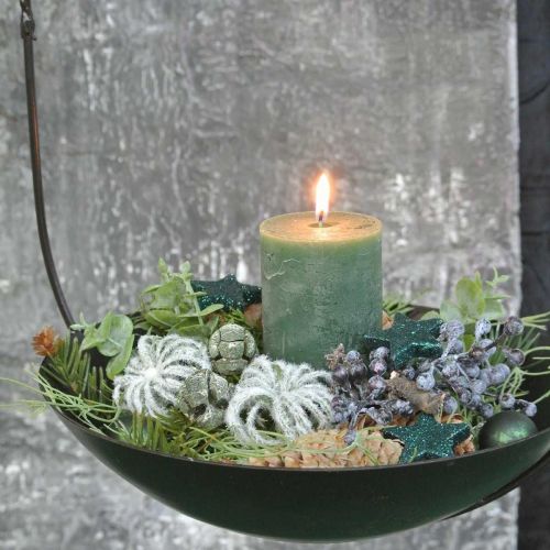 Product Decorative bowl to hang black metal ring Scandi decoration 28 × 54cm