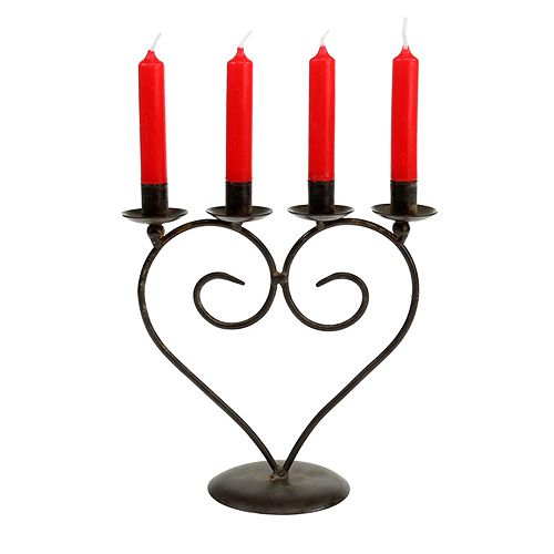 Floristik24 Candle holder in heart shape brown H17cm B16cm
