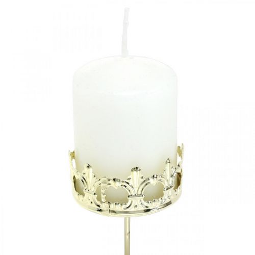 Floristik24 Tealight holder crown, candle decoration Christmas, candle holder for Advent wreath Golden Ø5.5cm 4 pcs