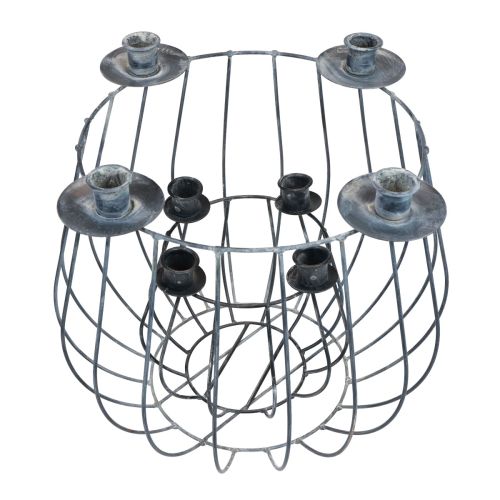 Product Candle holder metal gray mesh basket Ø25/10.5cm set of 2