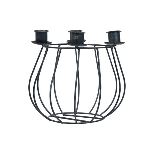 Product Candle holder metal grey lattice basket Advent wreath Ø14cm
