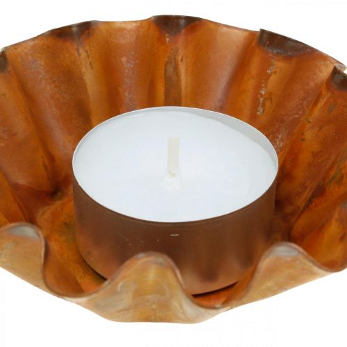Floristik24 Decorative baking pan, metal decoration stainless steel, candle plate Ø9cm H3cm 6pcs