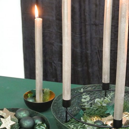 Floristik24 Candle holder Christmas metal black, gold table decoration Ø13cm 3pcs