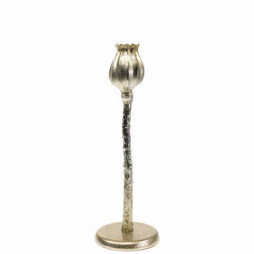 Floristik24 Candlestick poppy flower champagne H34cm