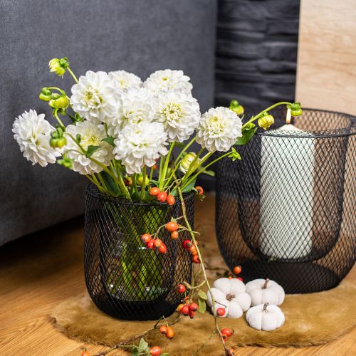 Product Candlestick black metal wire basket Ø23cm/16cm set of 2