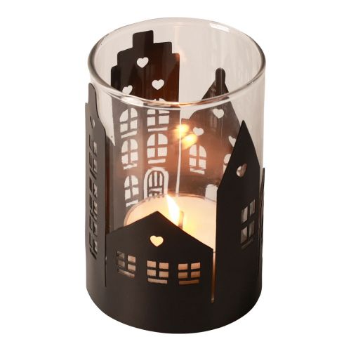 Product Candle holder city silhouette, lantern Christmas Ø8cm H12cm