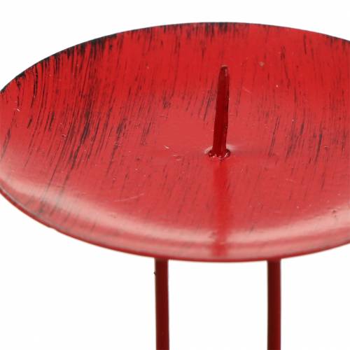 Product Candle holder for sticking red Ø6.5cm 4 pcs