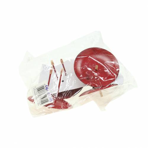 Product Candle holder for sticking red Ø6.5cm 4 pcs
