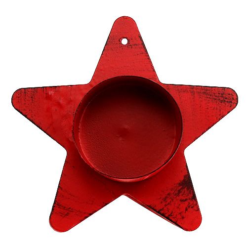 Product Candle holder star shape for tealight 10x7cm red