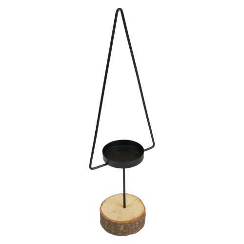 Candle holder Christmas, tealight holder metal black 37cm