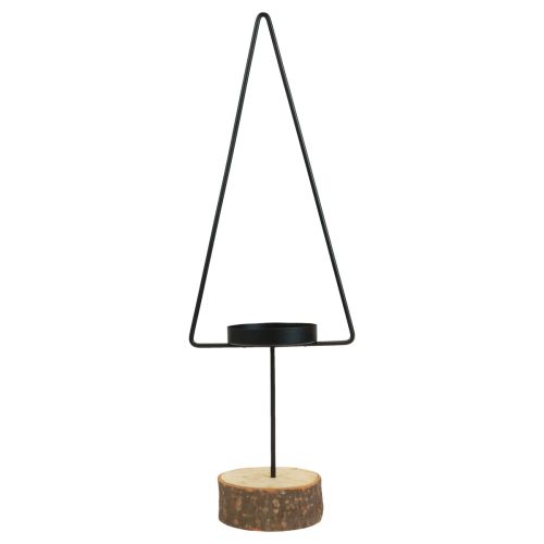 Candle holder Christmas, tealight holder metal black 37cm