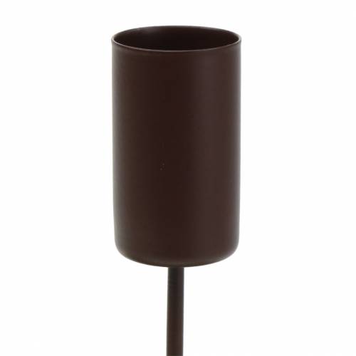 Floristik24 Candle holder for taper candles brown Ø2.3cm H14cm 4 pcs